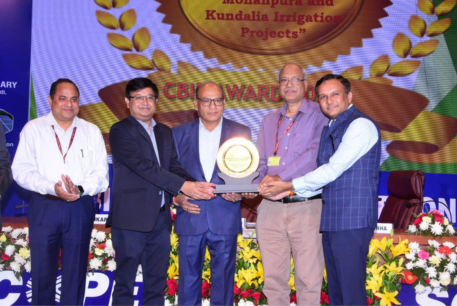Project team receiving the Central Bureau of Irrigation and Power Award 2025