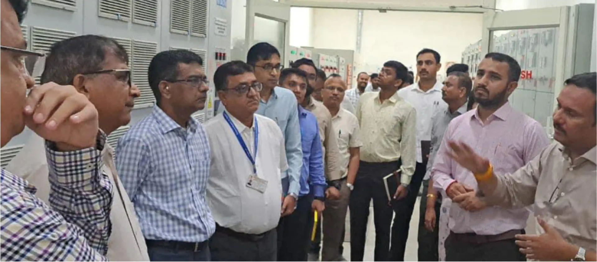 Gujarat engineers delegation touring the pump-station electrical hall